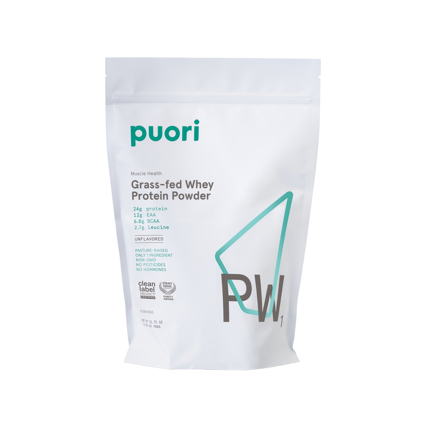 Puori PW1 Pasture-Raised, Grass-Fed Whey Protein Powder 30 Servings