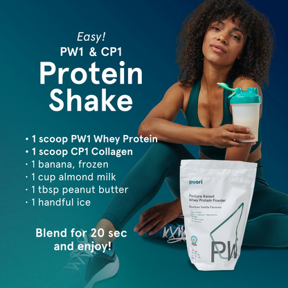 Puori PW1 Pasture-Raised, Grass-Fed Whey Protein Powder 30 Servings